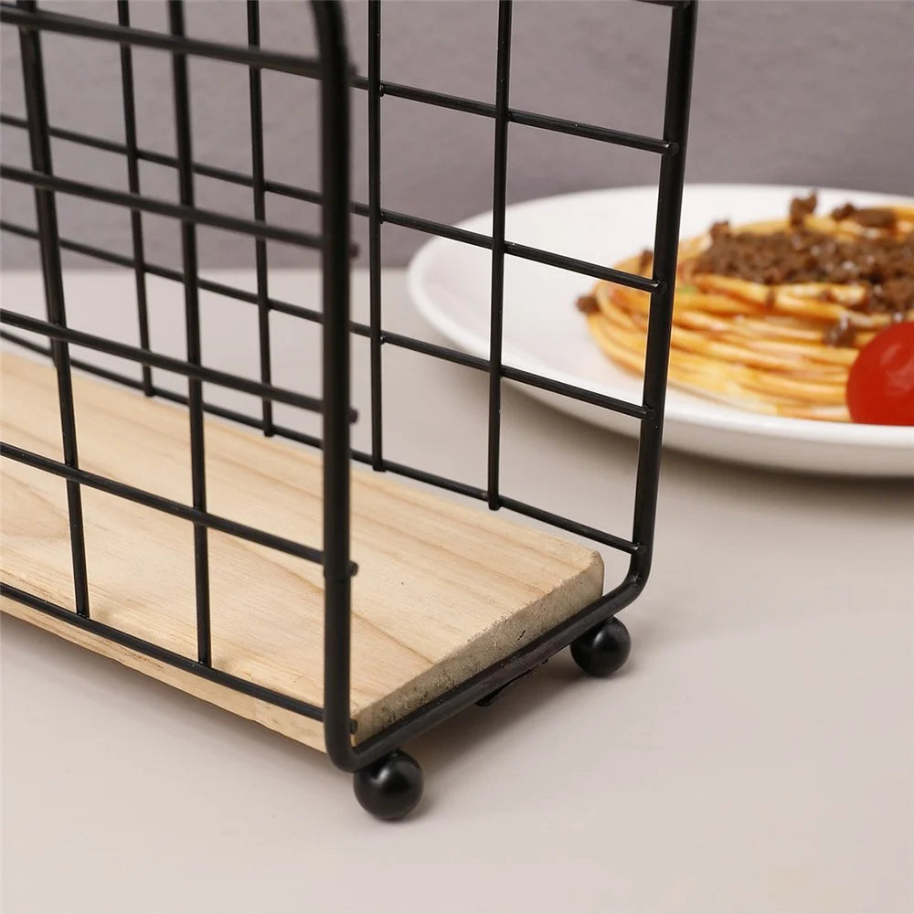 Iron Napkin Holder Metal Tissue Dispenser Stable Upright Tissue Holder for Home Hotel Table - 7