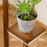 Bamboo Plant Stand Rolling Flower Pot Holder Multi-Tier Indoor / Outdoor Display Shelf with Wheels for Living Room / Balcony - Black - 4
