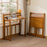 63 x 41 x 87cm Folding Table Compact Portable Computer Desk for Home Office Study Children Learning - Brown - 3