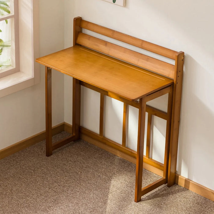 63 x 41 x 87cm Folding Table Compact Portable Computer Desk for Home Office Study Children Learning - Brown - 4