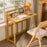 63 x 41 x 87cm Folding Table Compact Portable Computer Desk for Home Office Study Children Learning - Brown - 5