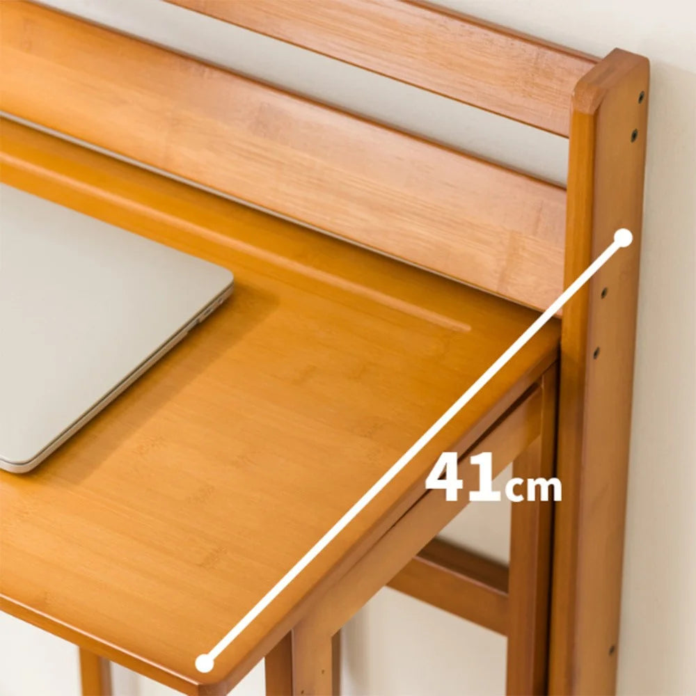 84 x 41 x 87cm Folding Table Compact Portable Computer Desk for Home Office Study Children Learning - Brown - 7
