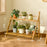 2-Tier 70cm Folding Wooden Plant Stand Indoor Flower Shelf Ladder Display Rack for Home / Garden / Balcony - 5