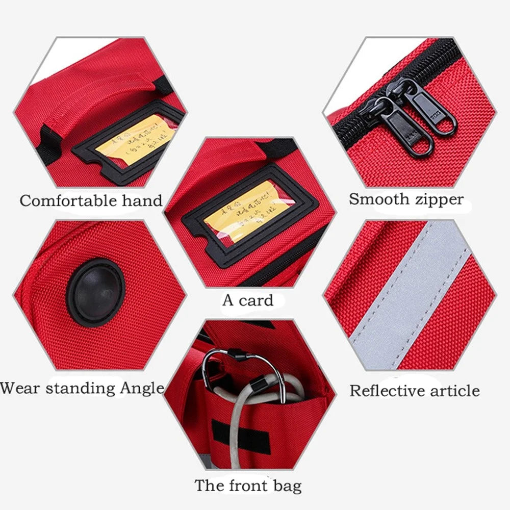 Waterproof Emergency Bag Outdoor Travel First Aid Tool Portable Bag for Home Office Travel Camping Hiking - Red - 5