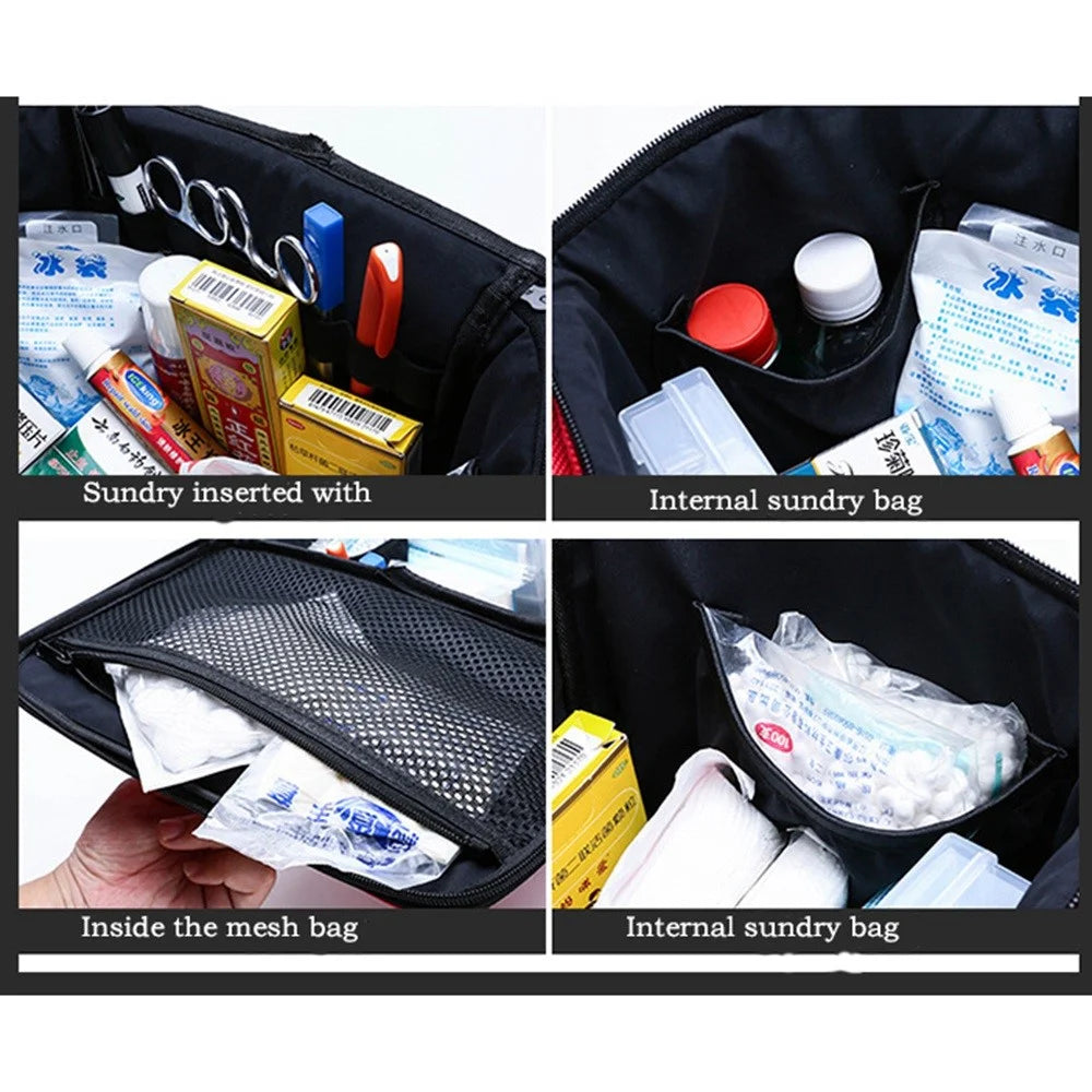 Waterproof Emergency Bag Outdoor Travel First Aid Tool Portable Bag for Home Office Travel Camping Hiking - Red - 6