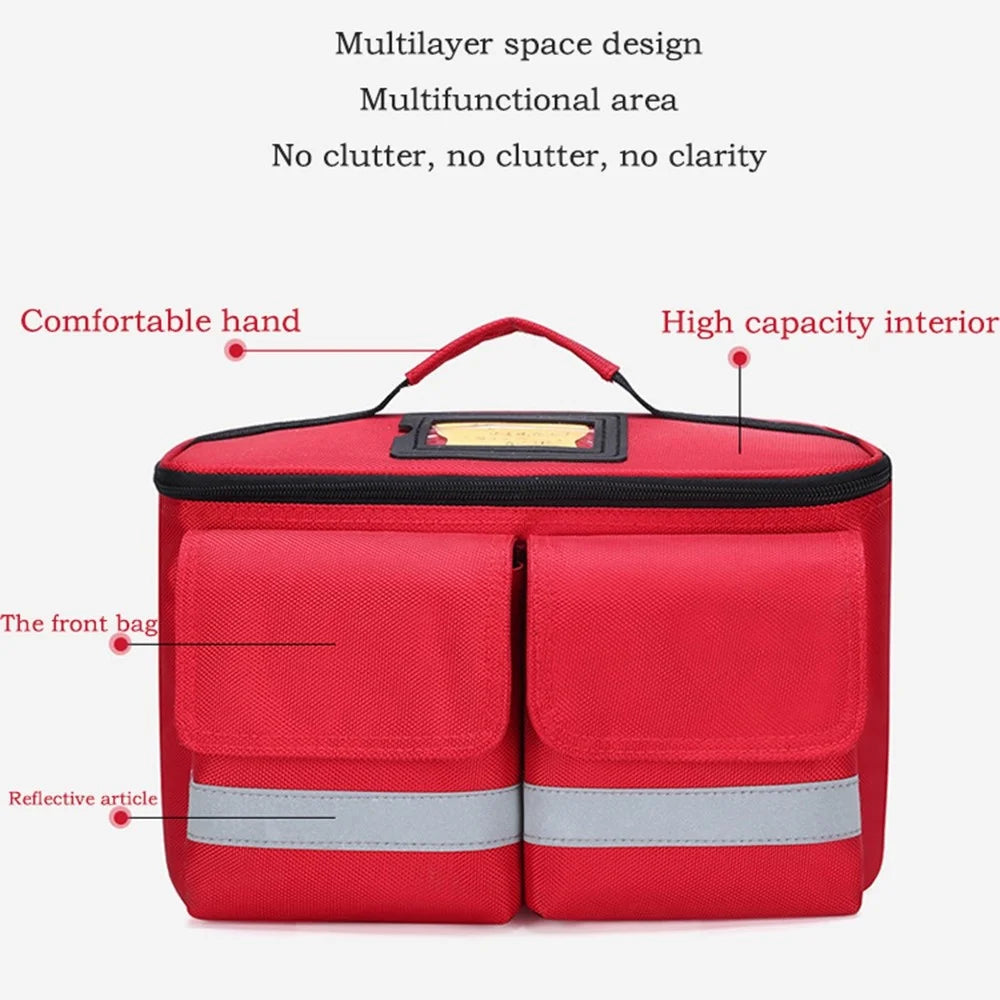 Waterproof Emergency Bag Outdoor Travel First Aid Tool Portable Bag for Home Office Travel Camping Hiking - Red - 7
