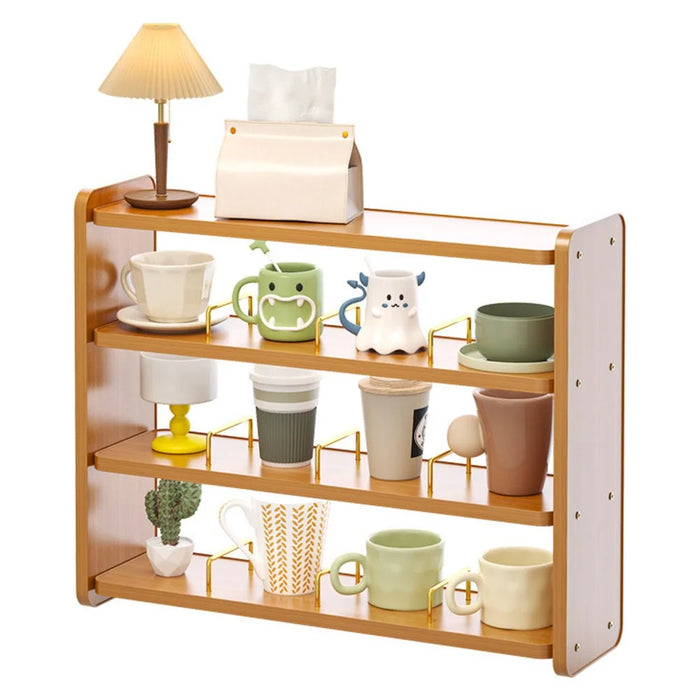 Cup Holder Organizer 52cm 4-Tier Display Rack for Coffee Mugs / Water Glasses Desktop Storage Shelf - 1