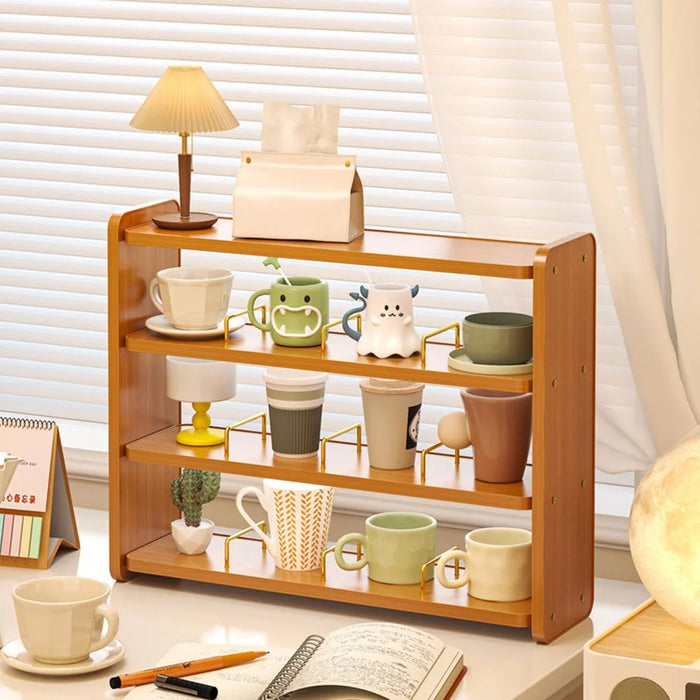 Cup Holder Organizer 52cm 4-Tier Display Rack for Coffee Mugs / Water Glasses Desktop Storage Shelf - 2