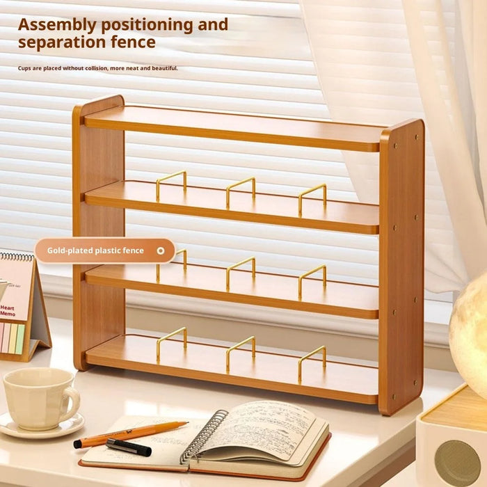 Cup Holder Organizer 52cm 4-Tier Display Rack for Coffee Mugs / Water Glasses Desktop Storage Shelf - 3