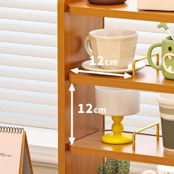 Cup Holder Organizer 52cm 4-Tier Display Rack for Coffee Mugs / Water Glasses Desktop Storage Shelf - 5
