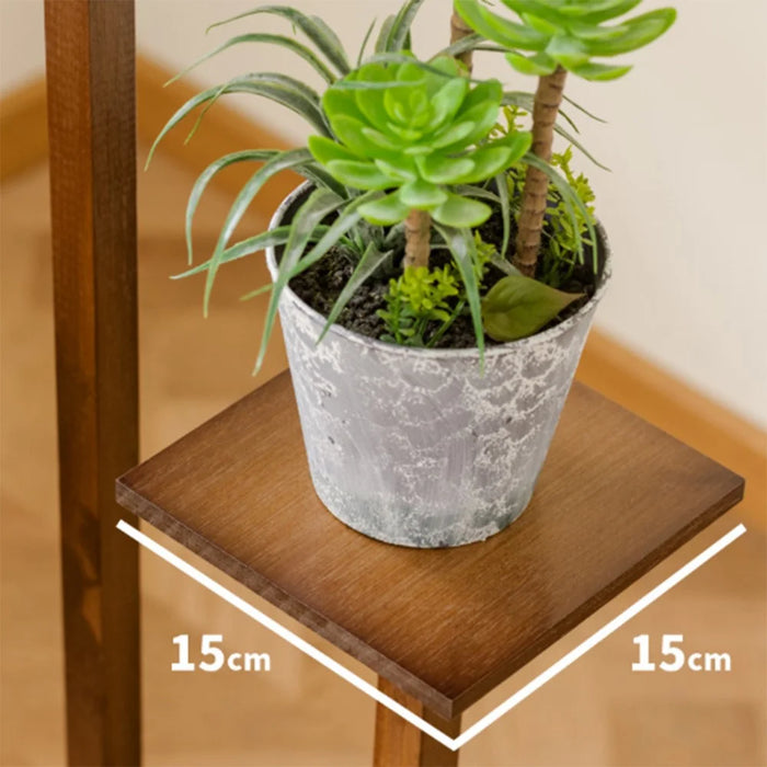Bamboo Plant Stand Multi-Tier Flower Pot Holder Indoor / Outdoor Display Shelf for Living Room / Balcony Stable Floor Standing Space Saving - Burlywood - 3