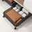 Folding Under Bed Storage Holder with Wheels Movable Organizer Basket for Clothes - Black - 2