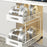 Dual Layer Pull Out Organizer Kitchen Cabinet Storage Rack Spice Holder Under Sink Drawer Shelf - White - 2