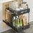 Dual Layer Pull Out Organizer Kitchen Cabinet Storage Rack Spice Holder Under Sink Drawer Shelf - White - 4