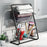 Desktop Double Layer Storage Rack Iron Basket Organizer for Bathroom Kitchen Countertop Shelf - Black - 6