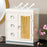 Jewelry Organizer Box Earring Ring Necklace Storage Holder with Dustproof Cover Rotating Hook - Yellow / Clear - 4