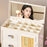 Jewelry Organizer Box Earring Ring Necklace Storage Holder with Dustproof Cover Rotating Hook - Yellow / Clear - 6