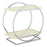 Cosmetic Organizer Double Layer Makeup Storage Rack Vanity Shelf Bathroom Countertop Stand for Skincare - White / Silver - 1