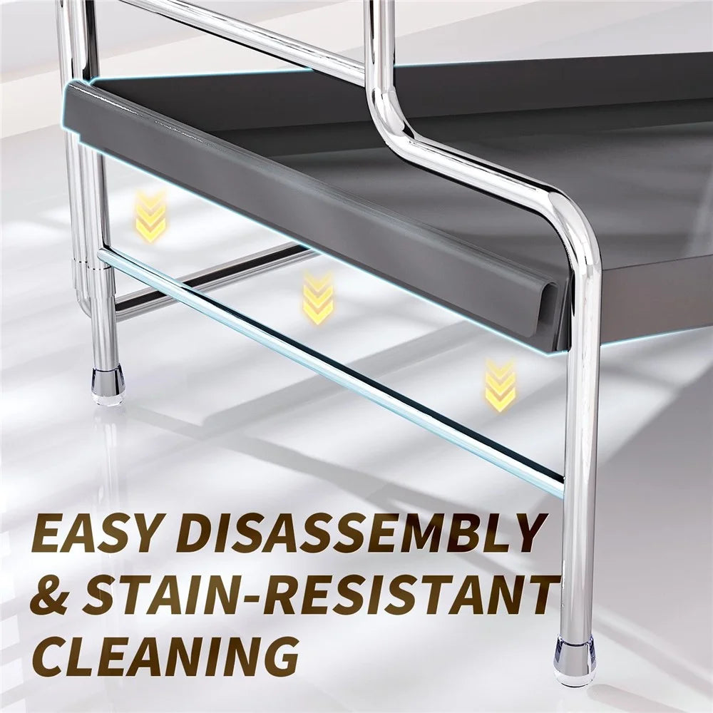 33 x 22 x 32cm Cosmetic Storage Rack Makeup Shelf for Washstand  /  Countertop Removable Tray Foldable Design - Tarnish - 4