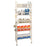Over The Door Storage Rack 5 Tier Slim Shelf Wall Mounted Metal Organizer Display Stand for Books / Toys - Square Tube / White - 1