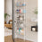 Over The Door Storage Rack 5 Tier Slim Shelf Wall Mounted Metal Organizer Display Stand for Books / Toys - Square Tube / White - 4