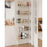 Over The Door Storage Rack 5 Tier Slim Shelf Wall Mounted Metal Organizer Display Stand for Books / Toys - Square Tube / White - 5