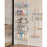 Over The Door Storage Rack 5 Tier Slim Shelf Wall Mounted Metal Organizer Display Stand for Books / Toys - Square Tube / White - 6
