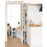 Over The Door Storage Rack 5 Tier Slim Shelf Wall Mounted Metal Organizer Display Stand for Books / Toys - Square Tube / White - 7
