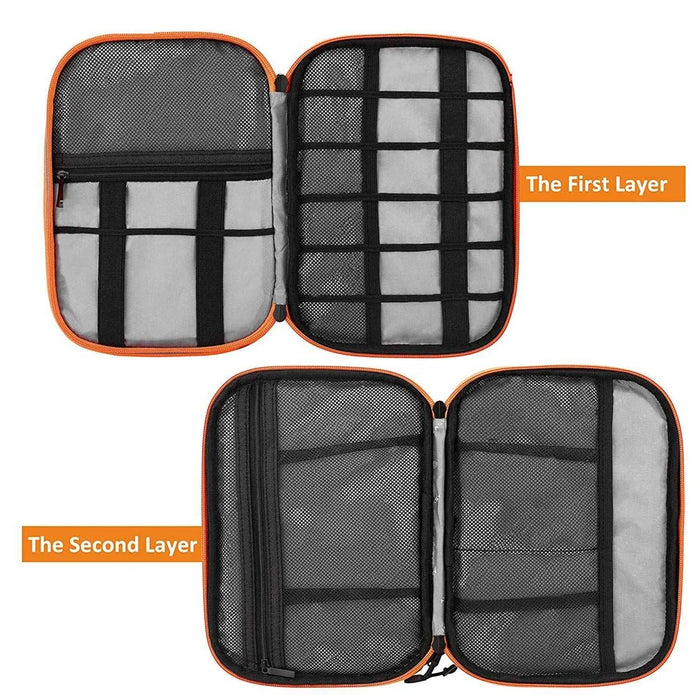 MAPLESTORY MD038 Cable Organizer Travel Bag Electronics Accessories Carrying Case Portable Waterproof Storage Bag with Strap, Size: M - Light Grey - 4