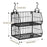 Foldable Hanging Closet Organizer 2-Tier Storage Shelf Divider Wardrobe Space Saver for Clothes - Black - 1