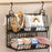 Foldable Hanging Closet Organizer 2-Tier Storage Shelf Divider Wardrobe Space Saver for Clothes - Black - 2