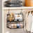 Foldable Hanging Closet Organizer 2-Tier Storage Shelf Divider Wardrobe Space Saver for Clothes - Black - 3