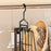 Foldable Hanging Closet Organizer 2-Tier Storage Shelf Divider Wardrobe Space Saver for Clothes - Black - 4