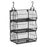 Foldable Hanging Closet Organizer 3-Tier Storage Shelf Divider Wardrobe Space Saver for Clothes - Black - 1