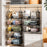 Foldable Hanging Closet Organizer 3-Tier Storage Shelf Divider Wardrobe Space Saver for Clothes - Black - 3