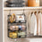 Foldable Hanging Closet Organizer 3-Tier Storage Shelf Divider Wardrobe Space Saver for Clothes - Black - 4