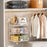 Foldable Hanging Closet Organizer 3-Tier Storage Shelf Divider Wardrobe Space Saver for Clothes - Black - 5