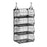 Foldable Hanging Closet Organizer 4-Tier Storage Shelf Divider Wardrobe Space Saver for Clothes - Black - 1