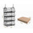 Foldable Hanging Closet Organizer 4-Tier Storage Shelf Divider Wardrobe Space Saver for Clothes - Black - 6