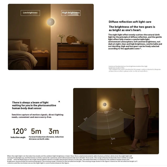 XIAOMI MIJIA Night Light Wide Angle Motion Sensor 2700K Warm White Lamp with Magnetic Base (Chinese Version) - 4
