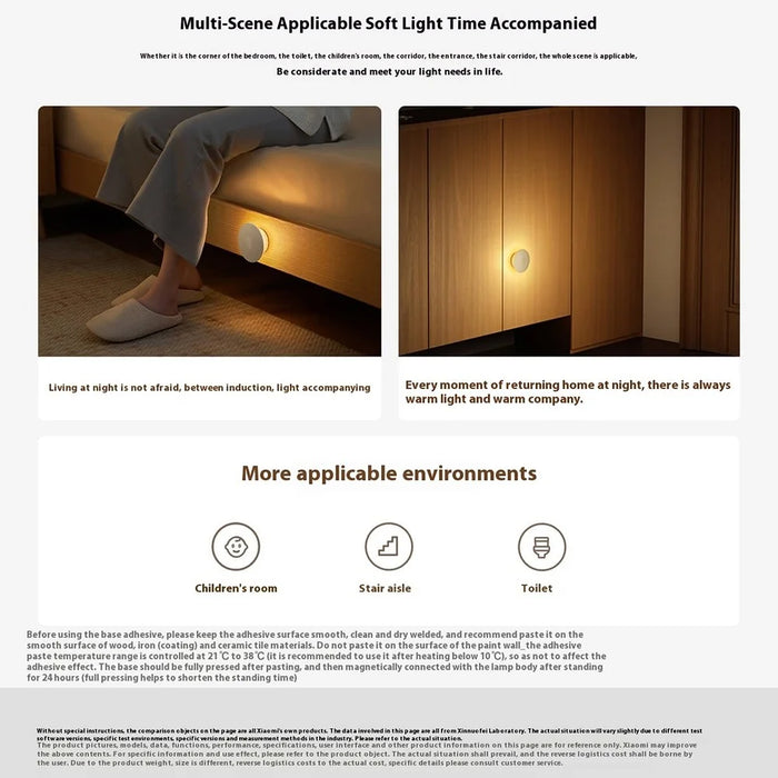 XIAOMI MIJIA Night Light Wide Angle Motion Sensor 2700K Warm White Lamp with Magnetic Base (Chinese Version) - 6