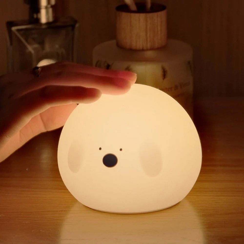 Bopo Silicone 2-Speed Timer Night Light Simple Animal Touch-Sensitive Control Lamp USB-C Rechargeable - 1
