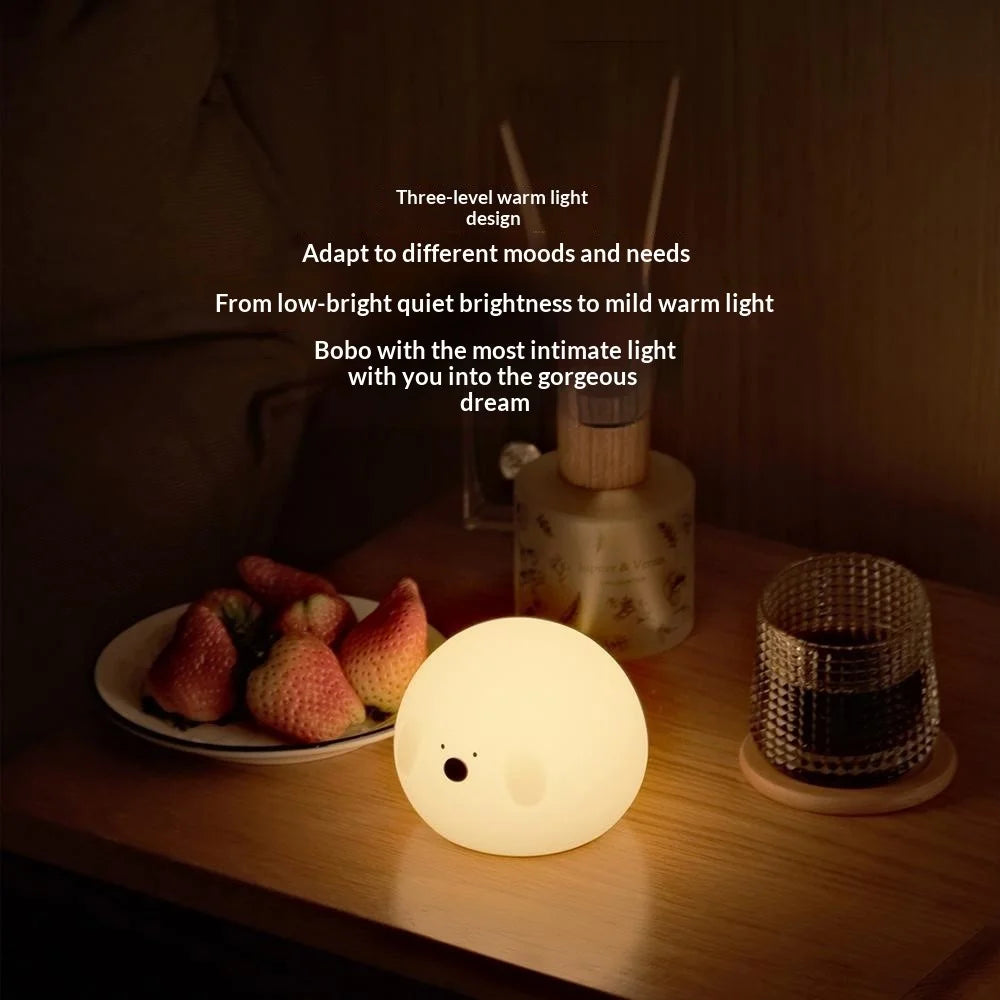 Bopo Silicone 2-Speed Timer Night Light Simple Animal Touch-Sensitive Control Lamp USB-C Rechargeable - 4