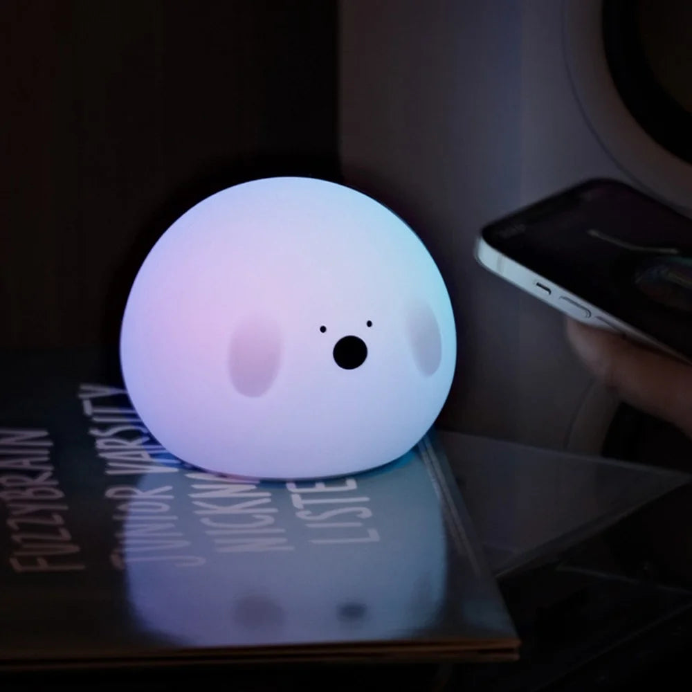 Bopo Silicone 2-Speed Timer Night Light Simple Animal Touch-Sensitive Control Lamp USB-C Rechargeable - 6
