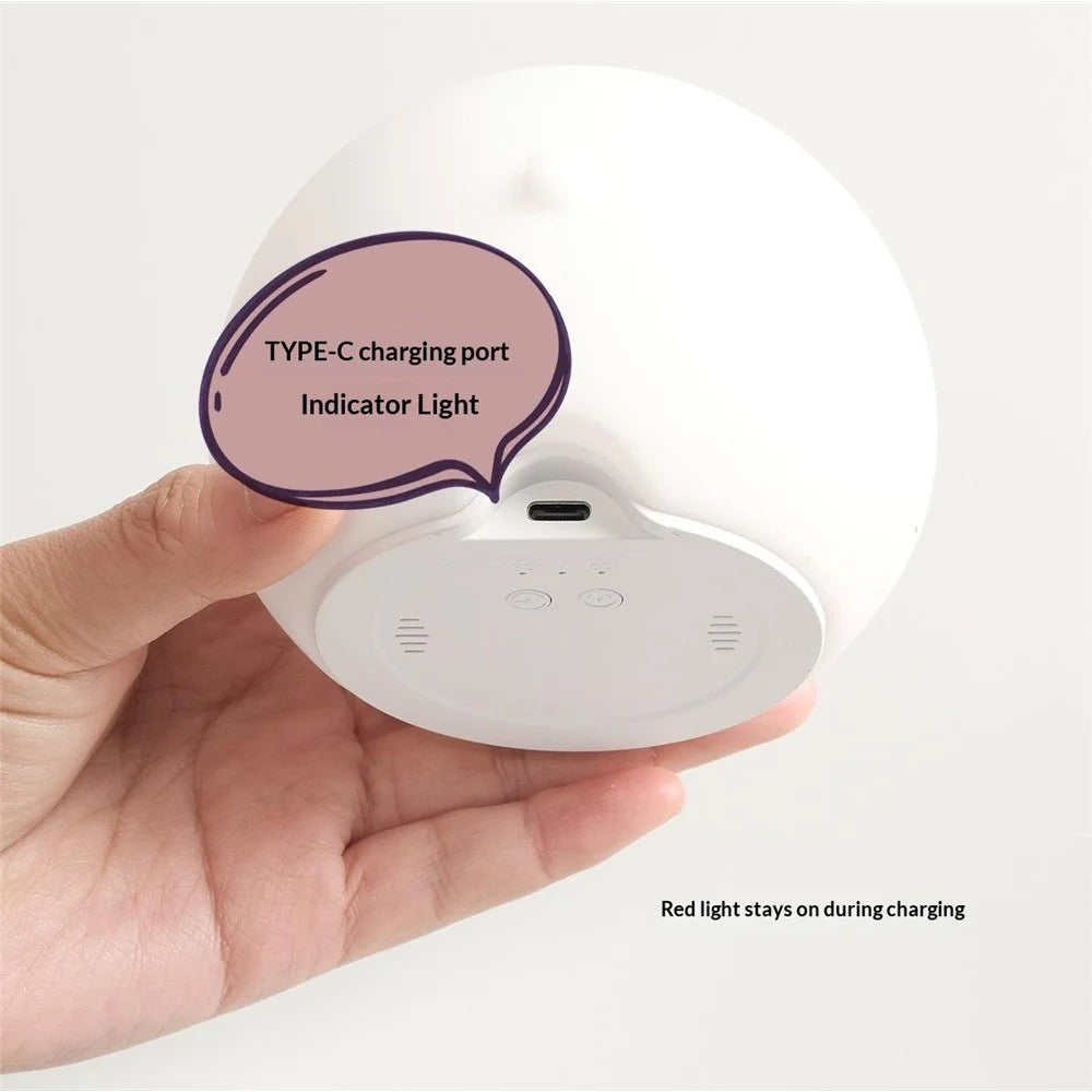 Bopo Silicone 2-Speed Timer Night Light Simple Animal Touch-Sensitive Control Lamp USB-C Rechargeable - 7