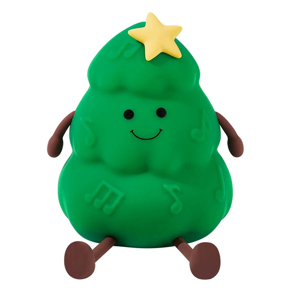 822 Christmas Tree 3-Level Dimming Timer Silicone Night Light Touch-Sensitive Control Phone Stand Pat Lamp - Green - 2