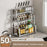 50cm 3 Layer Kitchen Countertop Storage Rack Stainless Steel Spice Organizer Knife Holder with Removable Hooks - Bright Color - 2