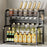 50cm 2 Layer Kitchen Storage Rack Carbon Steel Spice Organizer with Removable Hooks Knife Holder - Black - 1