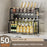 50cm 2 Layer Kitchen Storage Rack Carbon Steel Spice Organizer with Removable Hooks Knife Holder - Black - 4