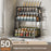 50cm 3 Layer Kitchen Storage Rack Carbon Steel Spice Organizer with Removable Hooks Knife Holder - Black - 4